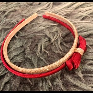 New Girls red golden glitter headbands